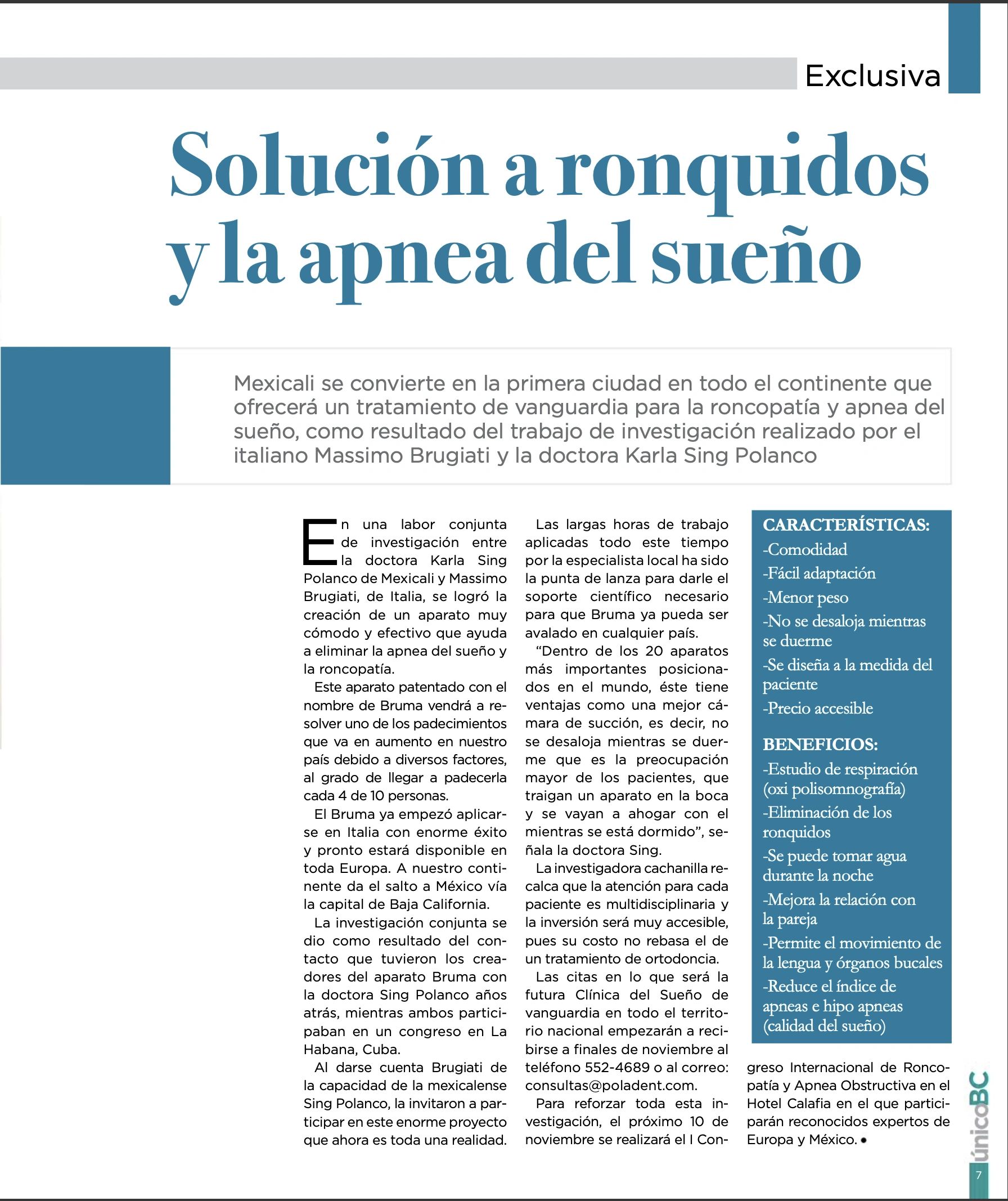 Características y beneficios del Aparato Bruma para apnea del sueño