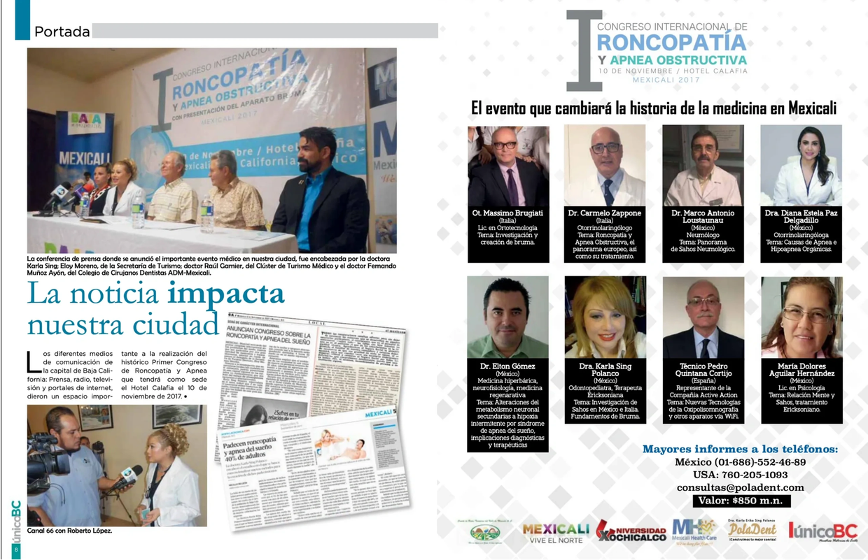 Revista ÚnicoBC — 1er. Congreso Internacional de Roncopatía y Apnea Obstructiva